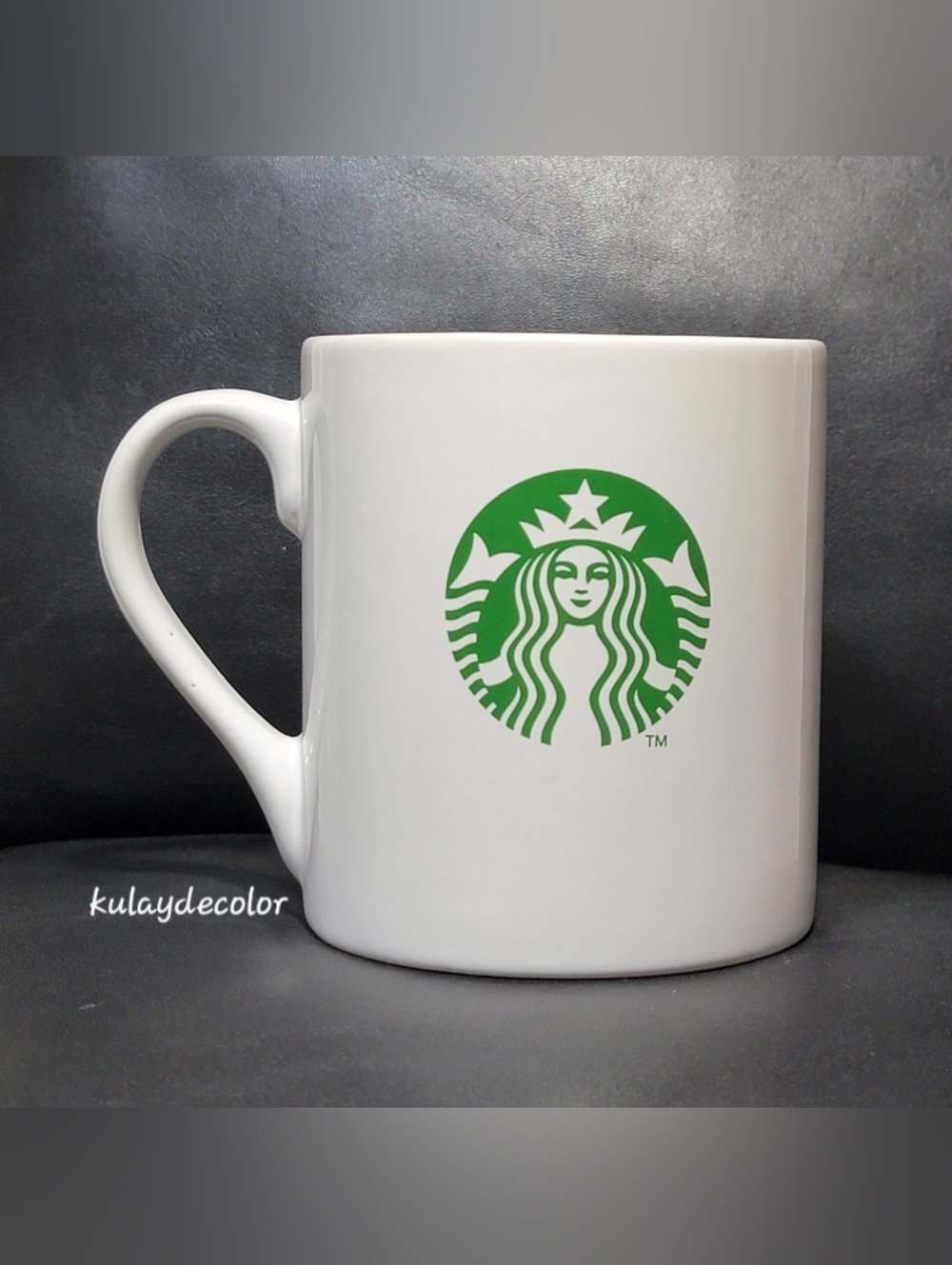 Starbucks White Ceramic Coffee Mug Classic Green Siren Logo Cup 15.2fl oz